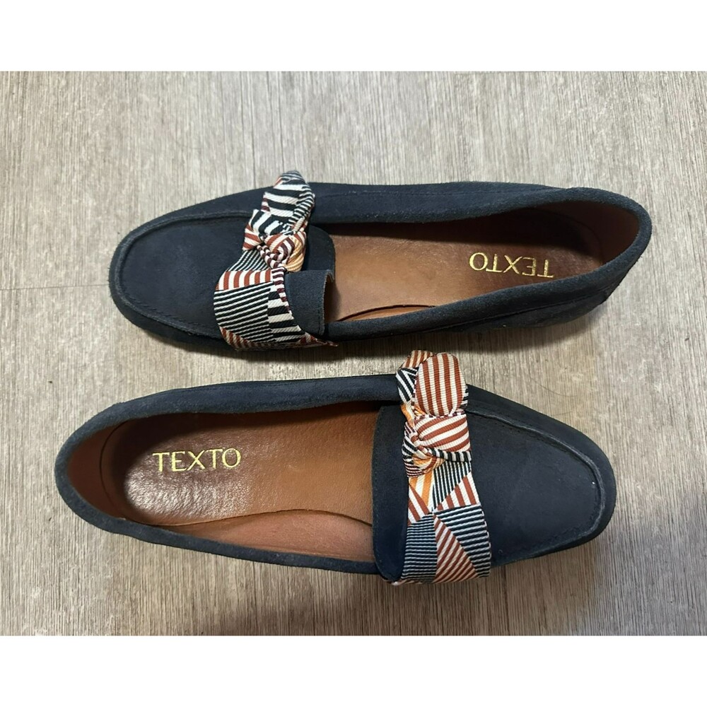 Texto Leather Loafers Portugal Nautical Red White Blue Womens size EU 37 US 6.5
